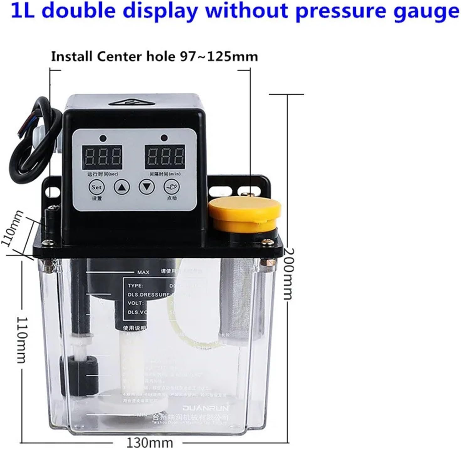 1pc 220V 0.5L 1L 2L Lubricant Pump Automatic Lubricating Oil Pump CNC Electric Lubrication Pump Lubricator(1L No Oil Gauge)