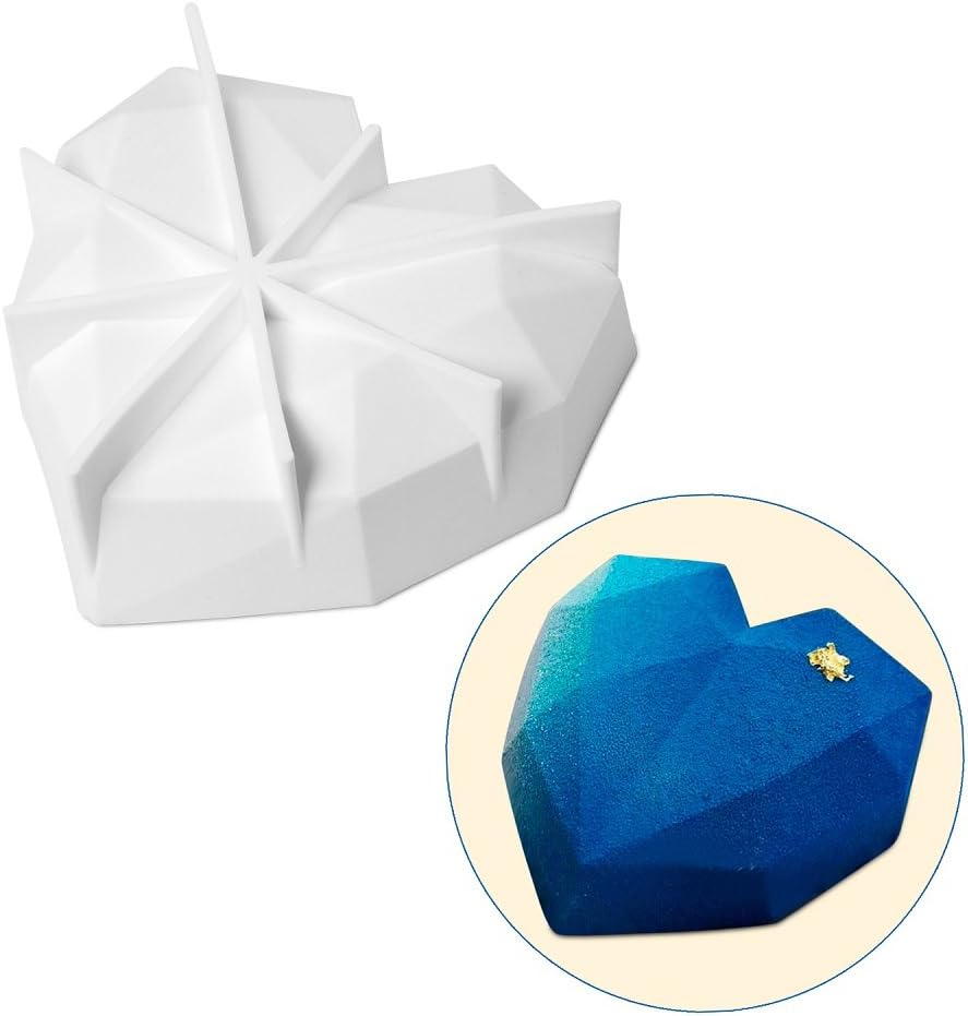 OrangeTag Heart Diamond Chocolate Cake Silicone Dessert Mould Mousses Cheesecake DIY 3D Pan Baking Cupcake Mold