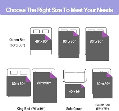 YISURE Waterproof Blanket for Couch Sofa Bed, Small Stain Proof Blankets for Pet Leakproof, 60x40, Washable, Reversible & Reusable Scratch Proof Furniture Protector (Grey/Violet)