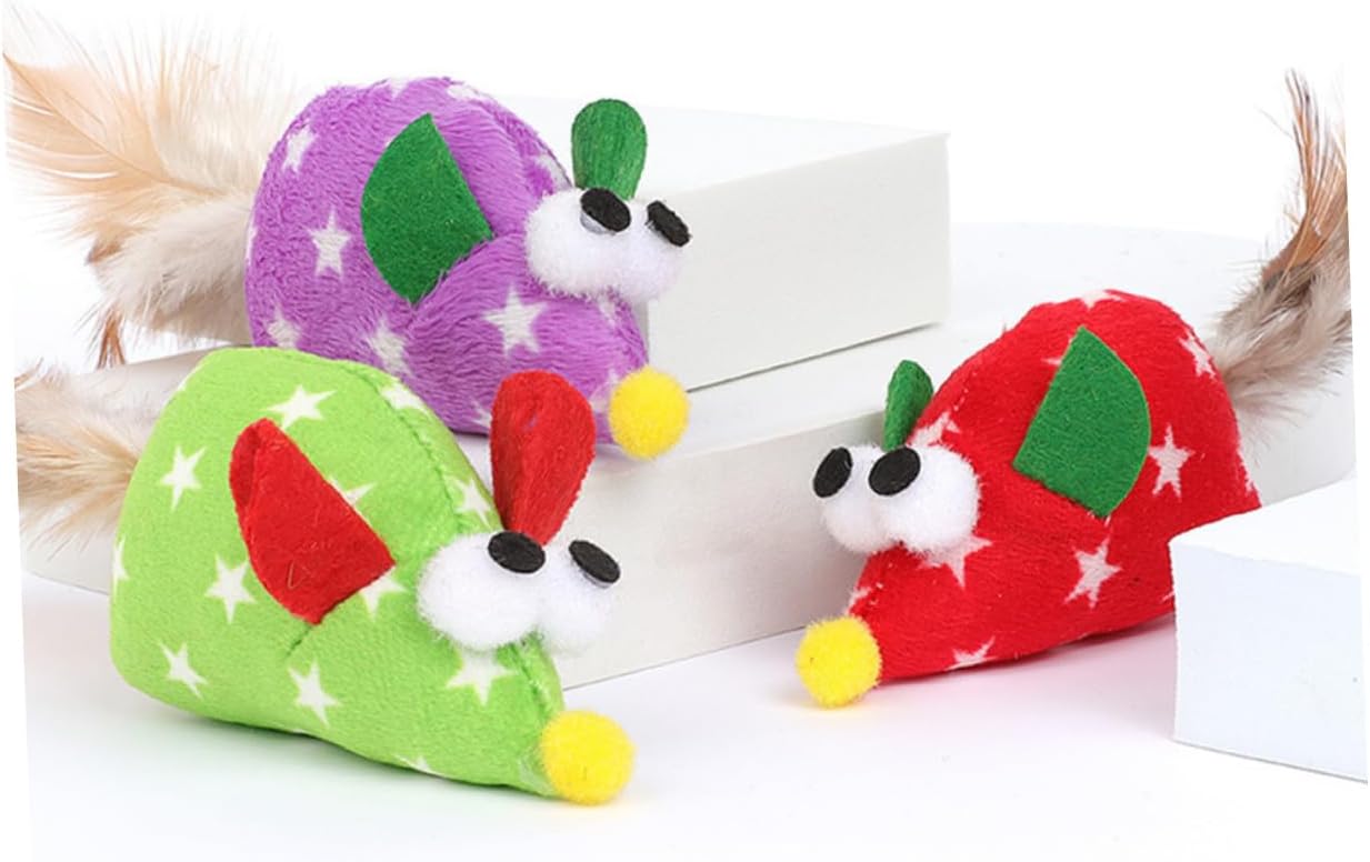 YARNOW 3pcs Interactive Cat Teasing Mouse Toys Playthings for Kittens Pet Playthings for Indoor Cats Fun Exercise Relief