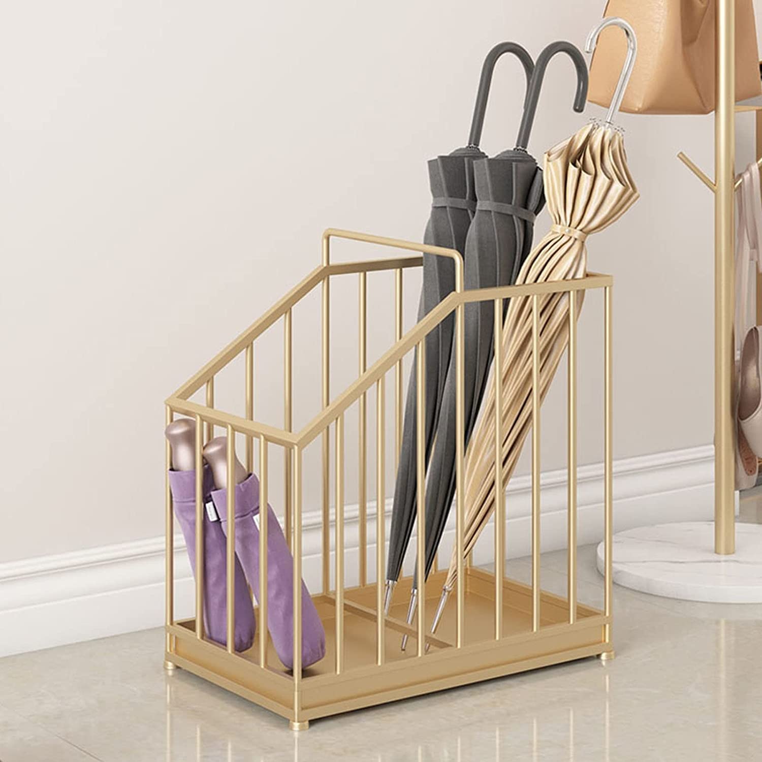 Porte-parapluies design avec bac d'égouttage pour cannes et bureau