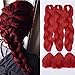 Produktbild 24" Braids Extensions Flechten Hair Extensions Crochet Haar Kunsthaar Kanekalon Colorful 3 PCS Rot