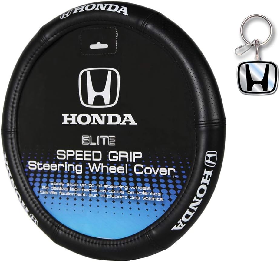 Plasticolor Car Truck SUV Steering Wheel Cover with Fancy Honda Logo Keychain