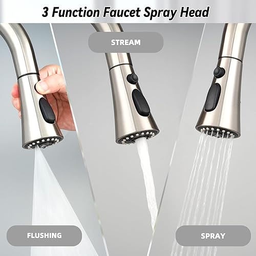 Miniatura 4 de Juego de repuesto de cabezal de grifo de cocina compatible con MoenDeltaKohlerGroheHansgrohe, rociador de fregadero de cocina extraíble de 3