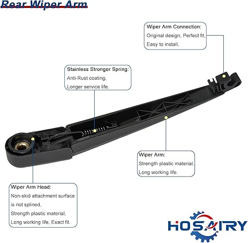 Miniatura 3 de Juego de escobillas de brazo de limpiaparabrisas trasero para Toyota Matrix 2003-2008 Asamblea de limpiaparabrisas trasero 85241-42040 85242-12090