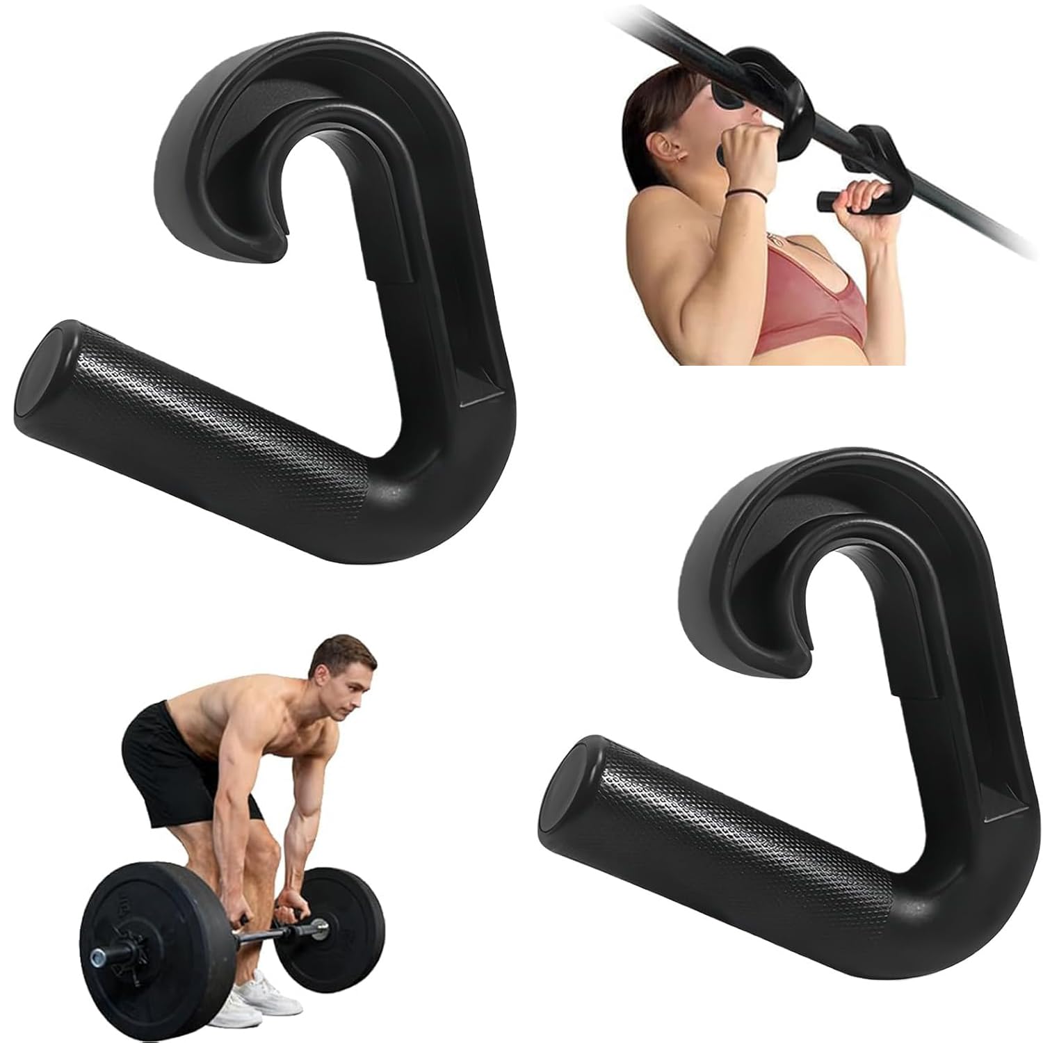 2 Piezas Mangos De Doble D para Fitness, Agarre Neutro 90°, Accesorios para Barra De Dominadas, Cable De Gimnasio, Mancuernas y Bandas De Resistencia