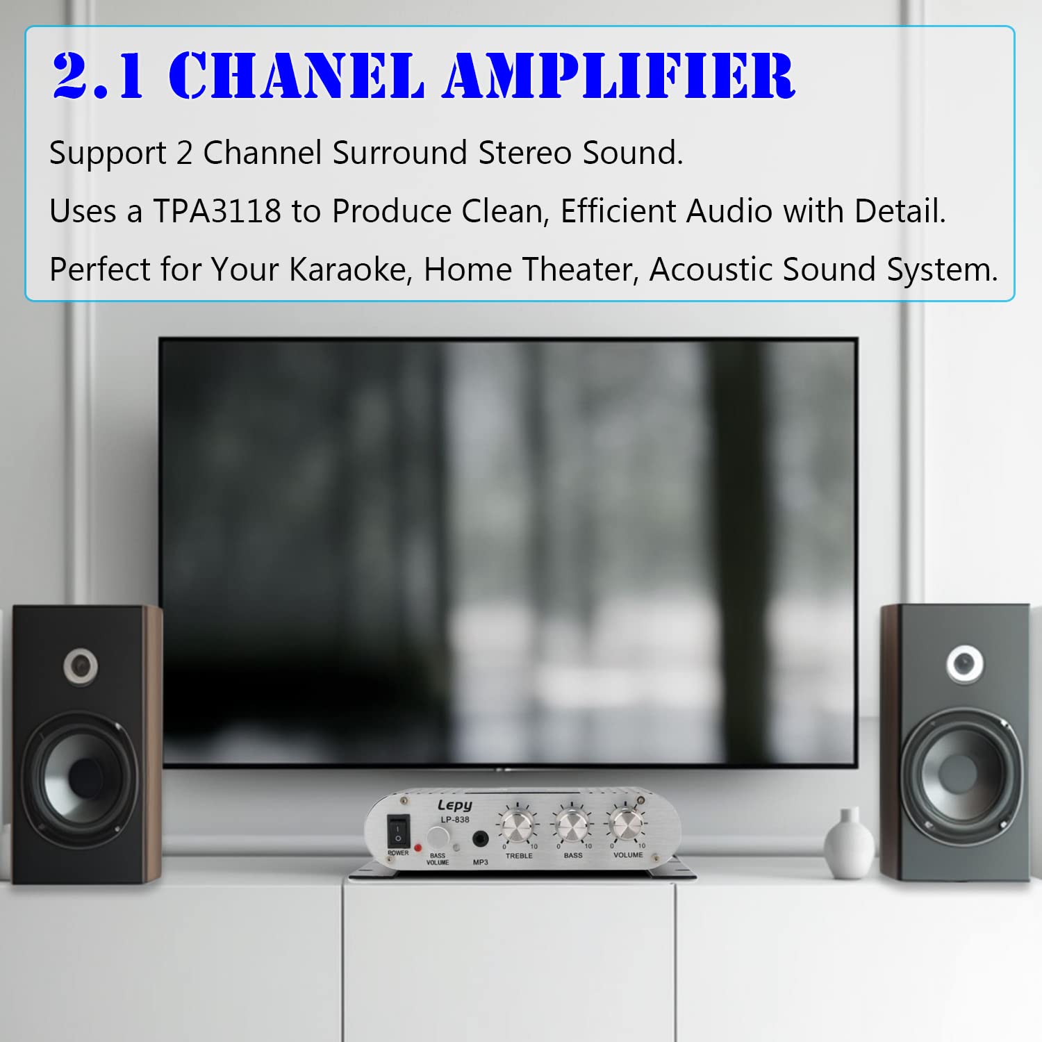 12V Mini Verstärker Bass Subwoofer 2.1 Kanal 400 Watt Home Audio Stereo Hi-Fi Musik Passiver Lautsprecher PC TV Auto