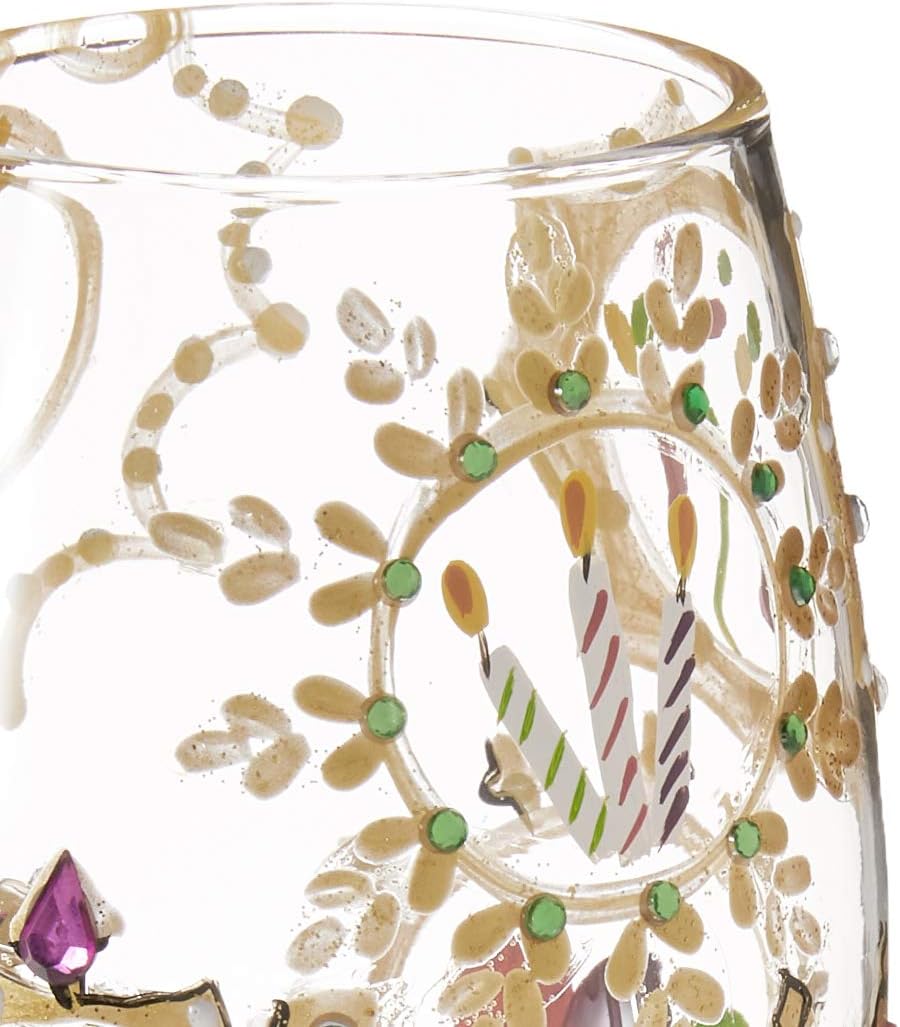 Designs by Lolita “Queen For a Day” Hand-painted Artisan Wine Glass, 15 oz. - Image 5