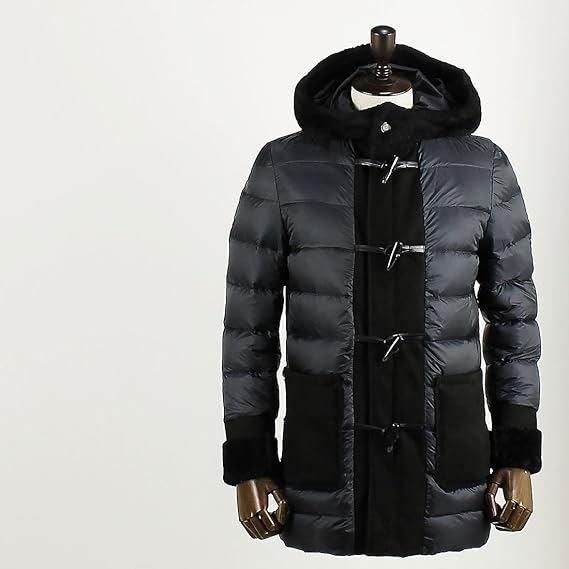 Amazon ブラック C05 50 Emmeti エンメティ メンズ ムートン ダウンダッフルコート Raimondo Nero ブラック コート ジャケット 通販