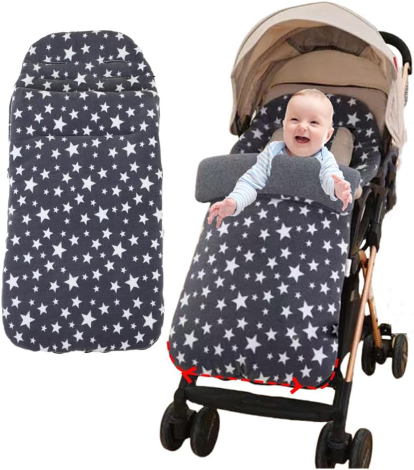 Universal Stroller Footmuff Bunting Bag for Winter Windproof Sleeping Bag for Toddler Baby Warm Plush Lined Baby Stroller Bunting Sleeping Bag Adjustable Stroller Cover for Most Strollers Pushchair