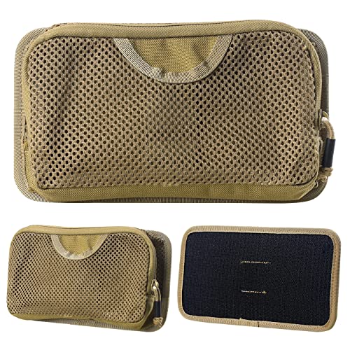 Livanz Tactical Mesh Zipper Pouch, Modular Insert Panel Organizer Edc Utility Storage Pocket With Hook-N-Loop Fasteners For Backpack Bag Accessories #TOP2