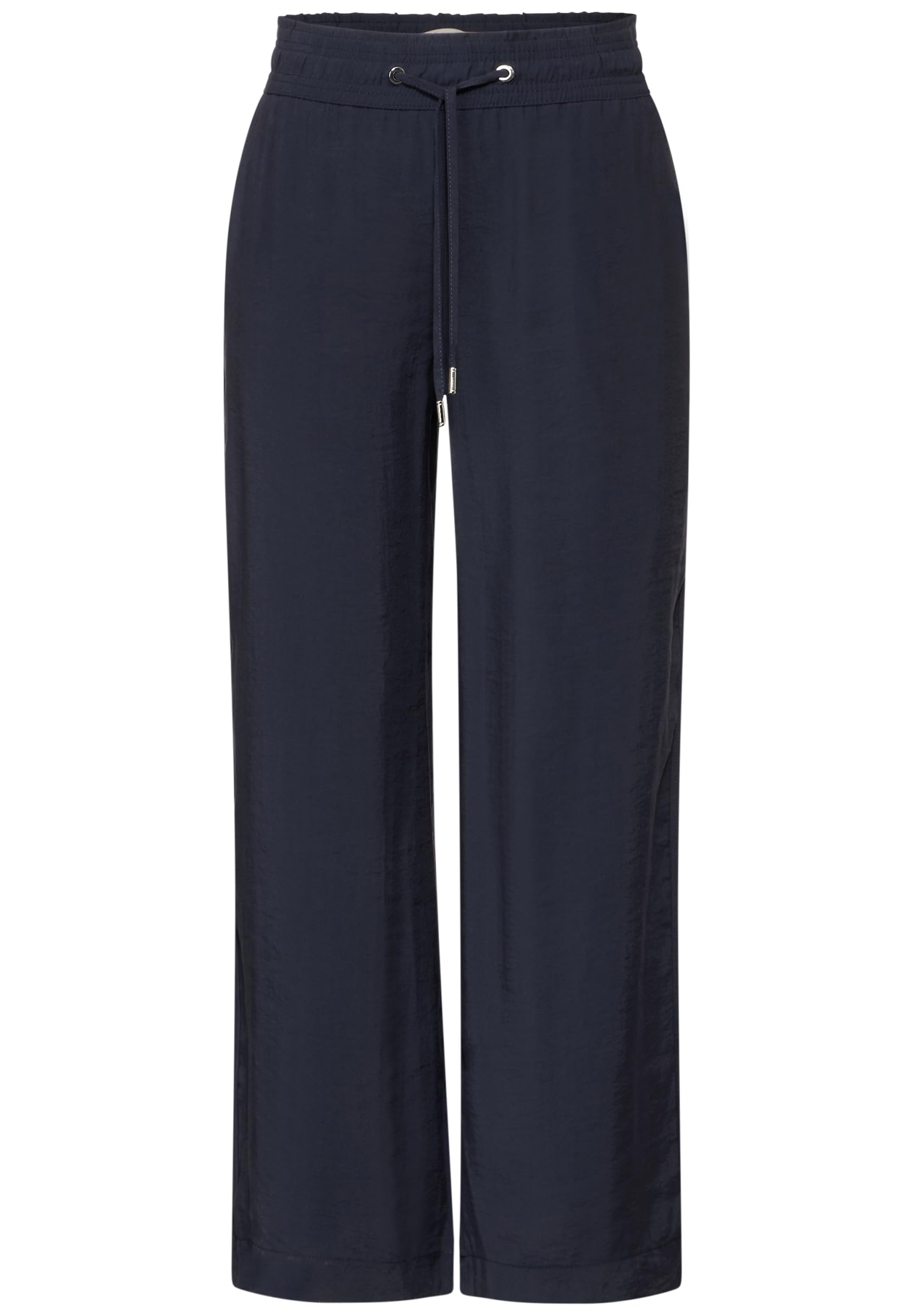 Street One Women's A377878 Cupro Wide Leg Pant, Deep Blue, 34W x 30L