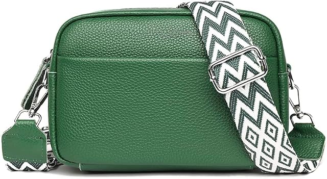 Sac pour femmes, sac de caméra Purse en cuir véritable avec large bracelet de guitare Design tendance