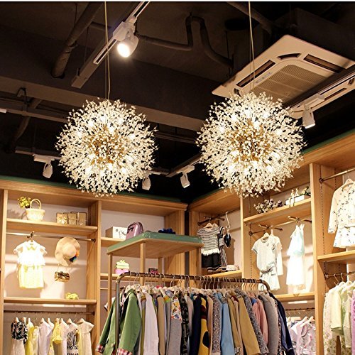 LuKLoy Super Beautiful Chandelier Pendant Lamp Kitchen Island Dining Room Loft Firework Hanging Light Post Modern Dandelion Crystal LED Lighting Fixture (Warm White LED, 60cm Diameter) - Thumbnail 3