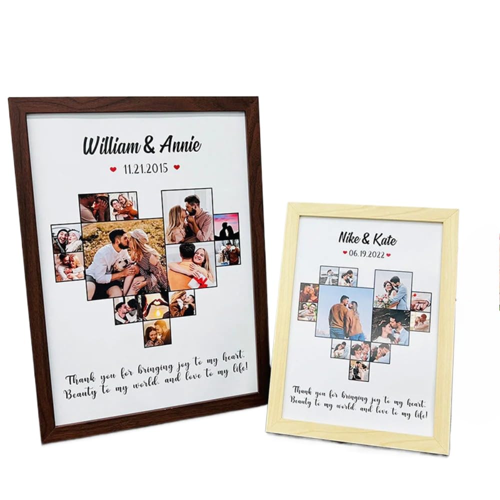 Cadre photo personnalisé cœur A2 : le cadeau de famille idéal pour immortaliser vos souvenirs