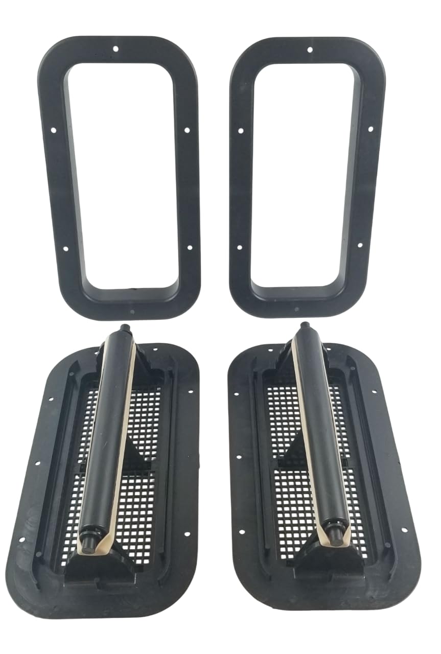 Plastic White Two Way Vent W/Trim Ring Bracket Trailer Camper RV Horse Trailer