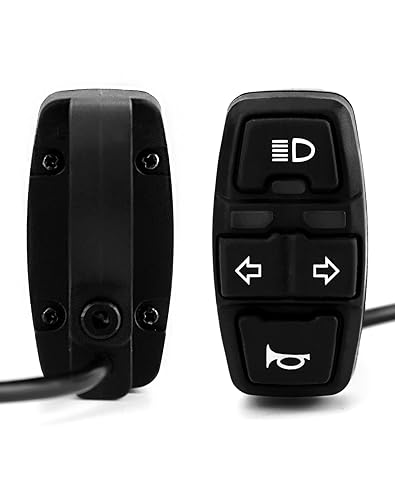 Miniatura 2 de QWORK Interruptor de control de manillar de motocicleta 3 en 1, faro, señal de giro, montaje de bocina en manillar de 0.866 in 78 pulgadas para