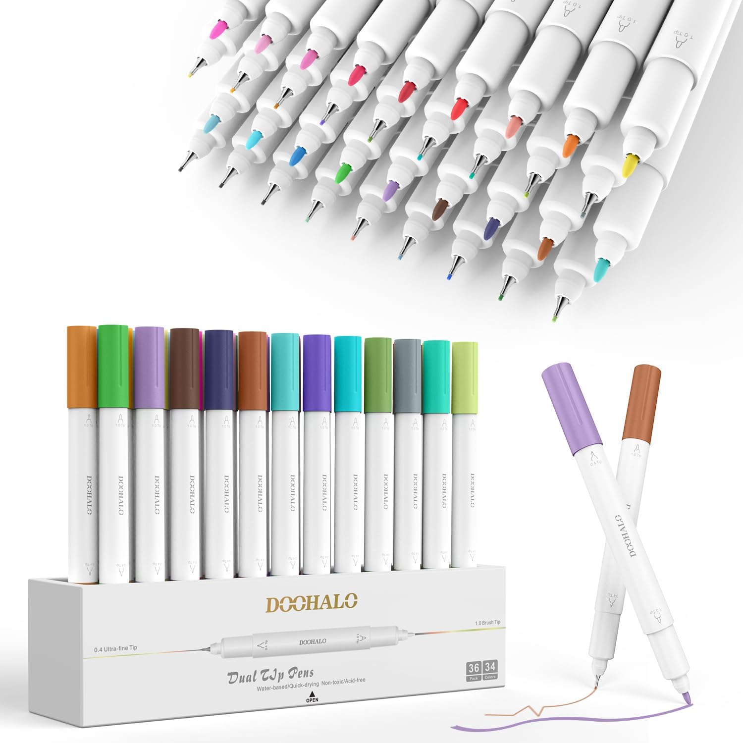 DOOHALO Fine Point Pens Compatible with Cricut Joy Xtra Dual Tips Markers 0.4/1.0 Tips for Writing Drawing