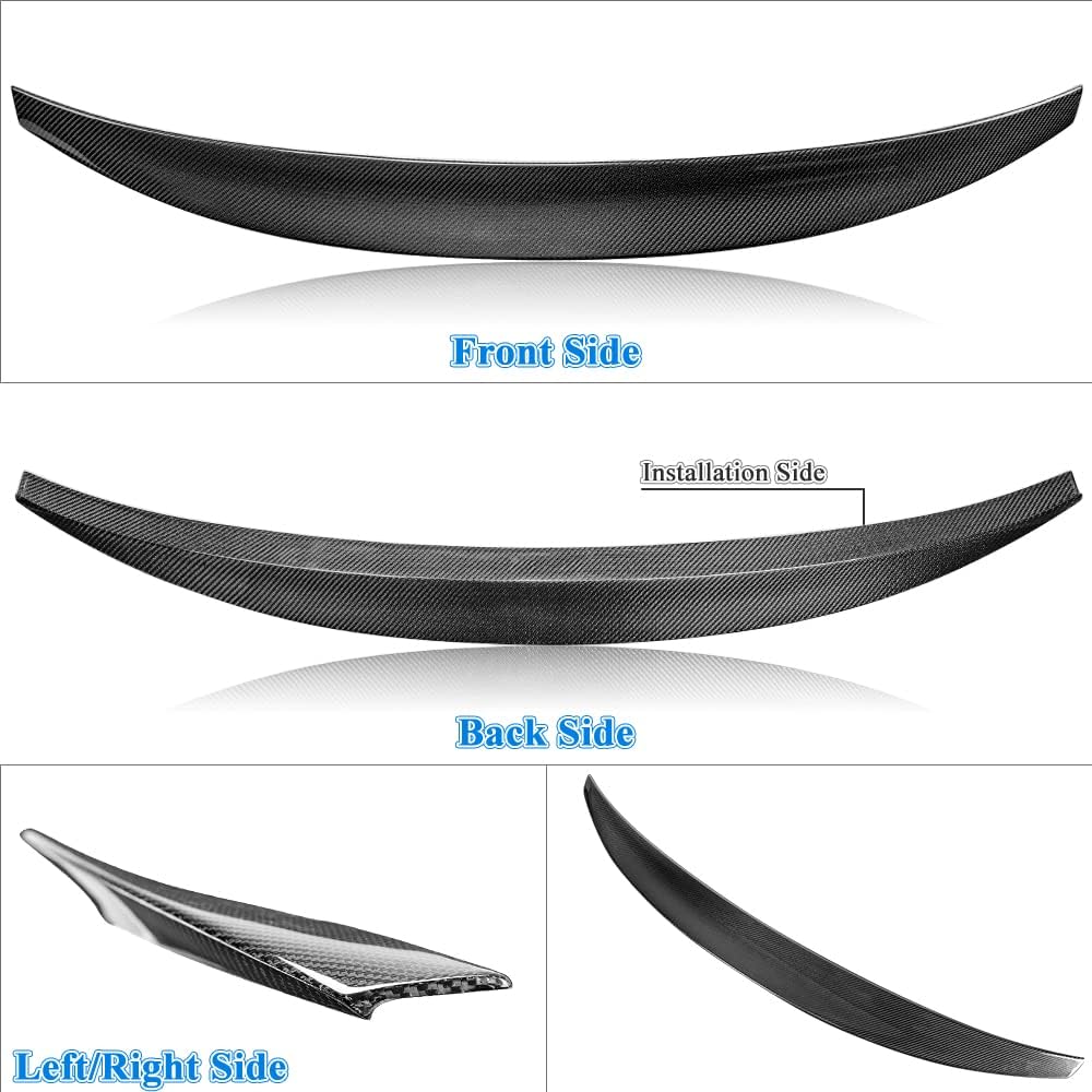 A4 Real Carbon Fiber Trunk Spoiler Wing Compatible with 2008-11 Audi A4 B8 Sedan Spoiler (HK-Type)