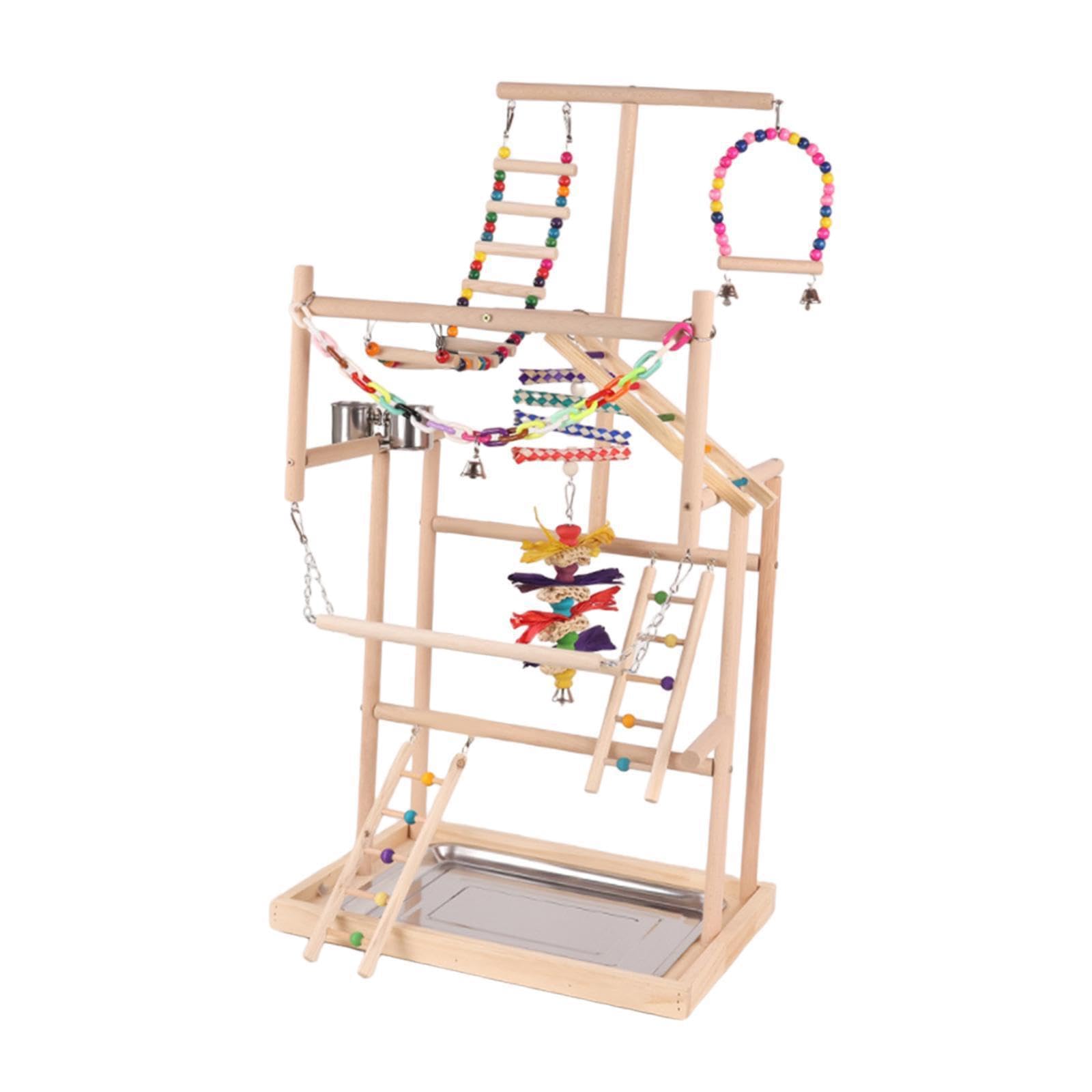 Parco giochi per pappagalli, grande supporto multilivello per uccelli, che incoraggia il gioco attivo per pappagalli, parrocchetti, inseparabili,