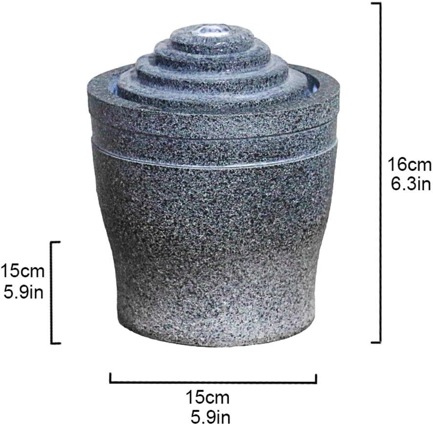 Indoor and Outdoor Garden Water Fountain with Pump 4.3 Inches Height Gray Indoor Ornament Water Fountain