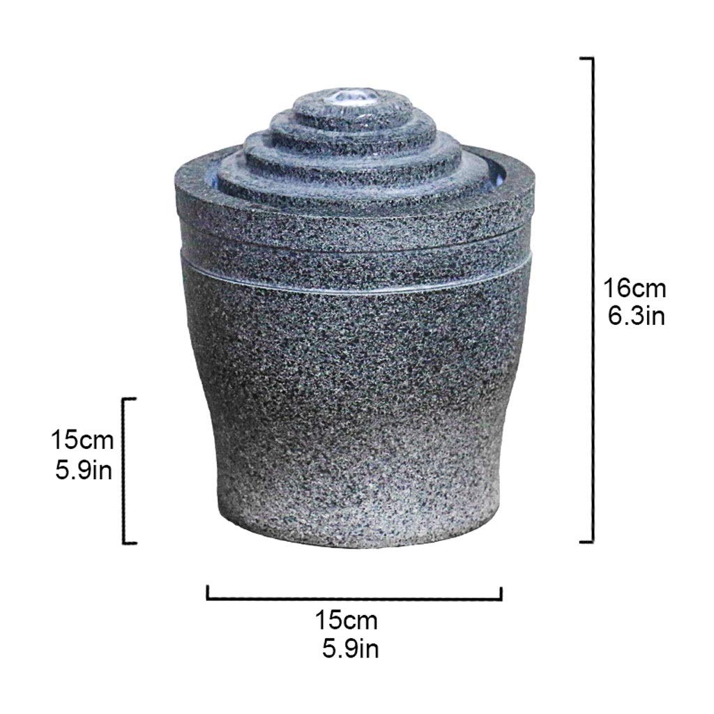 Fontana da Interno/Fontana d'Acqua Fontana da Giardino per Interni Ed Esterni Decorazione Domestica Fontana da Tavolo con Pompa Altezza 4,3", Fontane da Tavolo Grigie