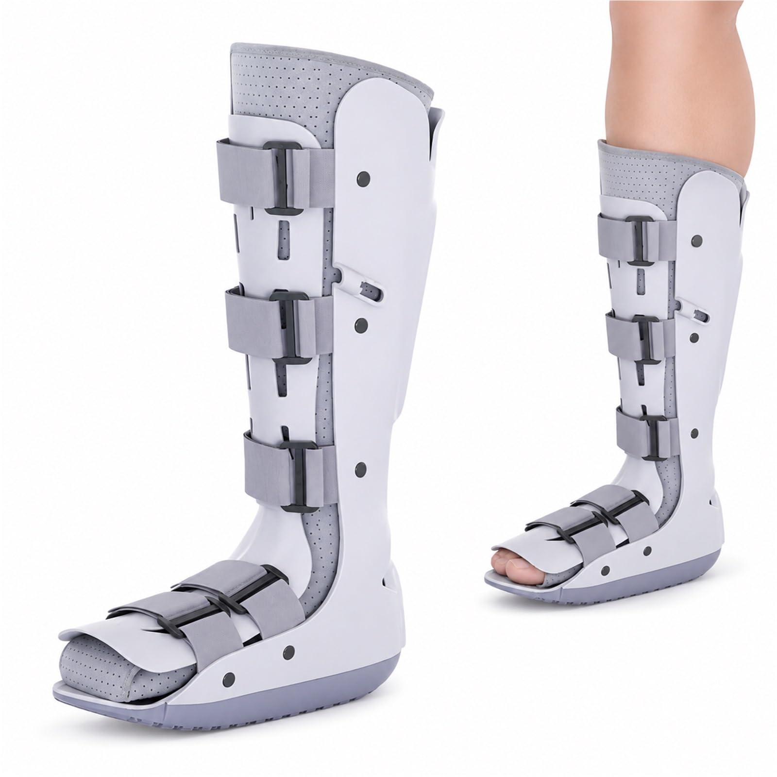 Férula de Pie Equino Órtesis de Tobillo y Pie AFO para Ictus Hemiplejia Parálisis Muscular Soporte Ajustable para Caminar con Suela Antideslizante y Células Aire(Bien)