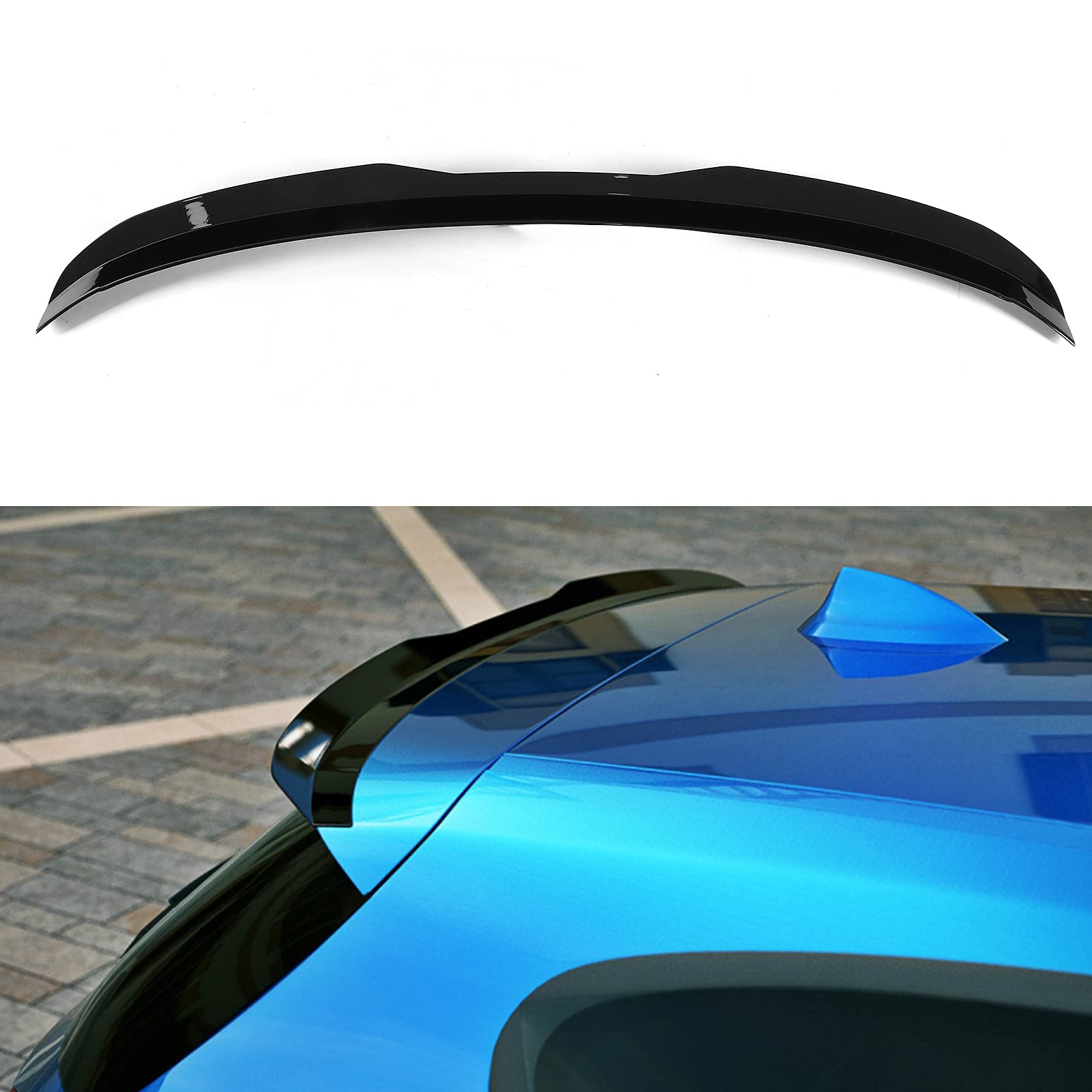 Spoiler Posteriore Nero Lucido ABS per Auto - Ala di Coda Modifica Sostituzione per Serie 1 F20 2011-2019