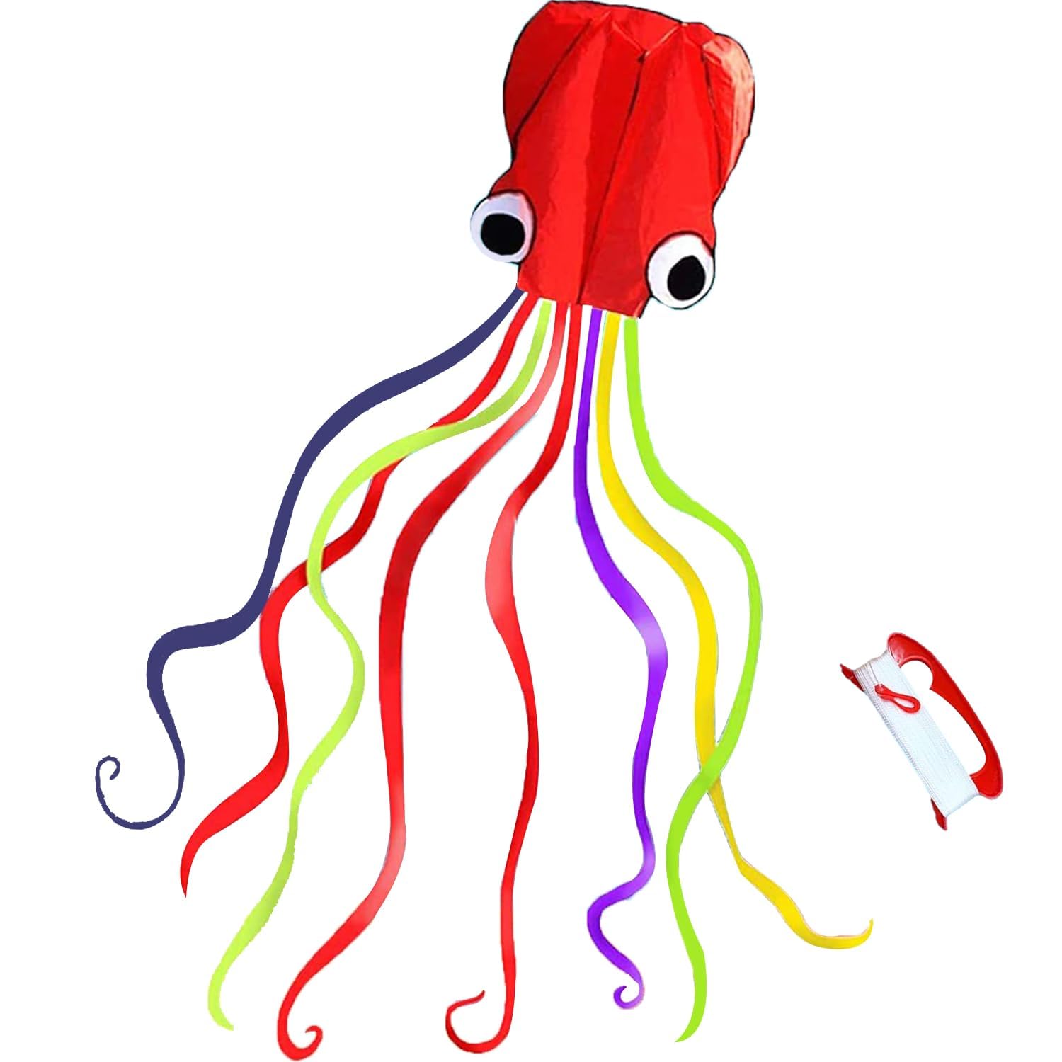 Touch the sky Soft Octopus Kite for Kids and Adults, No skeleton,Easy to Fly, Exquisite Fabrics and Unique Structure Design, Excellent Outdoor Games and Activity Toys, Suitable for Beginners.