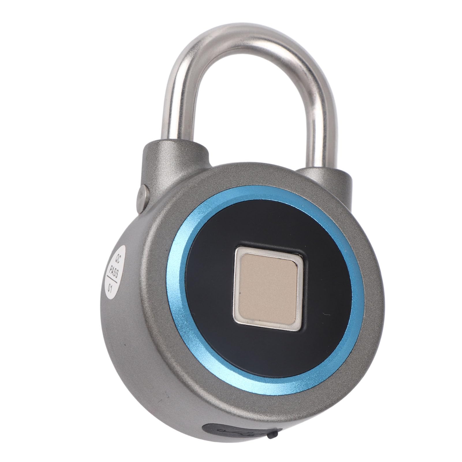 Cyrank Cadenas à Empreintes Digitales, Cadenas Intelligent étanche à Verrouillage Bluetooth avec Biométrique sans Clé pour Casier, Tiroir, Bureau, Salle De Sport(Bleu)