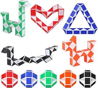 24 Pack 24 Blocks Magic Speed Cube, Mini Snake Twisty Puzzle Toys for Children's Intelligence Development Party Bag Fillers Party Favour(Random Colors)