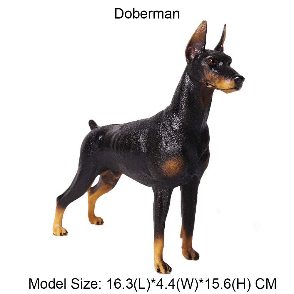Amazon.co.jp: FLORMOON 動物の置物 - 現実的 ドーベルマン 犬の置物