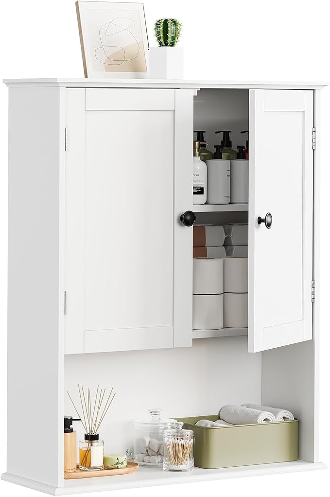 Botiquín de pared blanco de madera 24x8x30 pulgadas miniatura 9