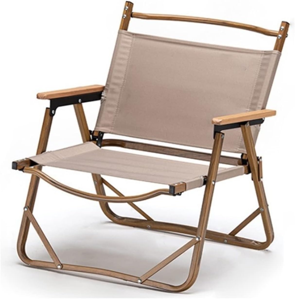Portable Camping Chair Aluminum Wood Grain Folding Chair Outdoor Folding Chair Low Chair for Travel Camping (Color : Green)