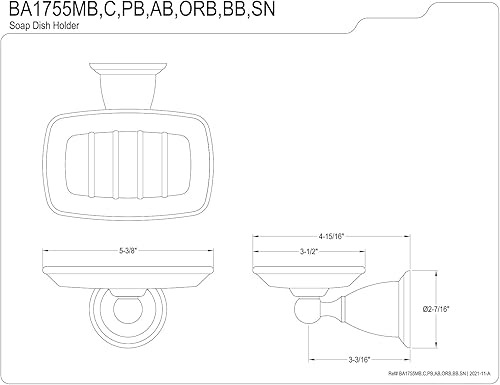 Miniatura 2 de Kingston Brass BA1755SN Heritage Jabonera de 5-12 pulgadas, níquel cepillado