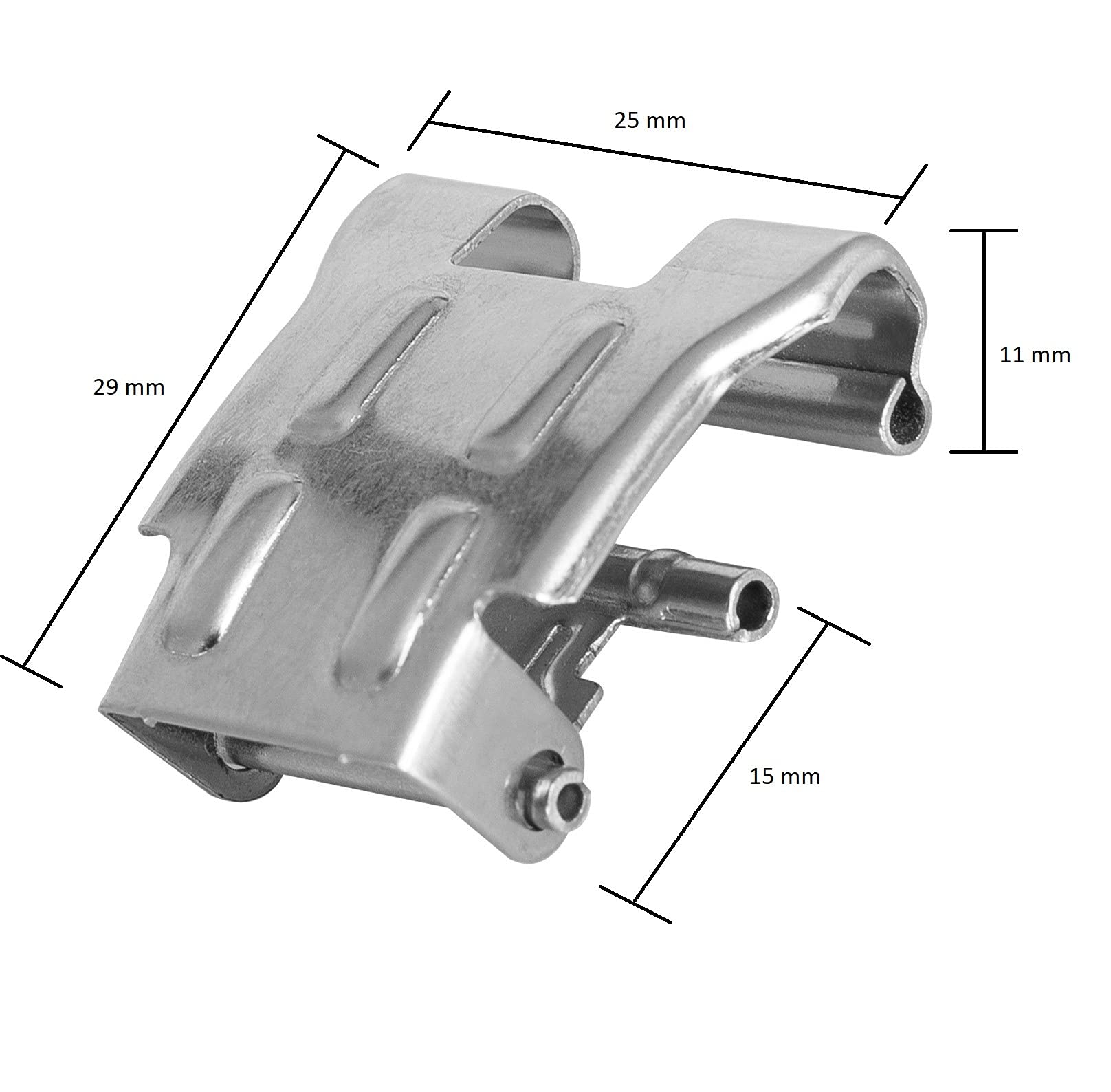 LEDKIA LIGHTING - Metall Befestigungsklammer | Für Feuchtraum Wannenleuchten | Wasserdicht | Langlebig | Kompakt 11x29x25mm, Silbern, Metall