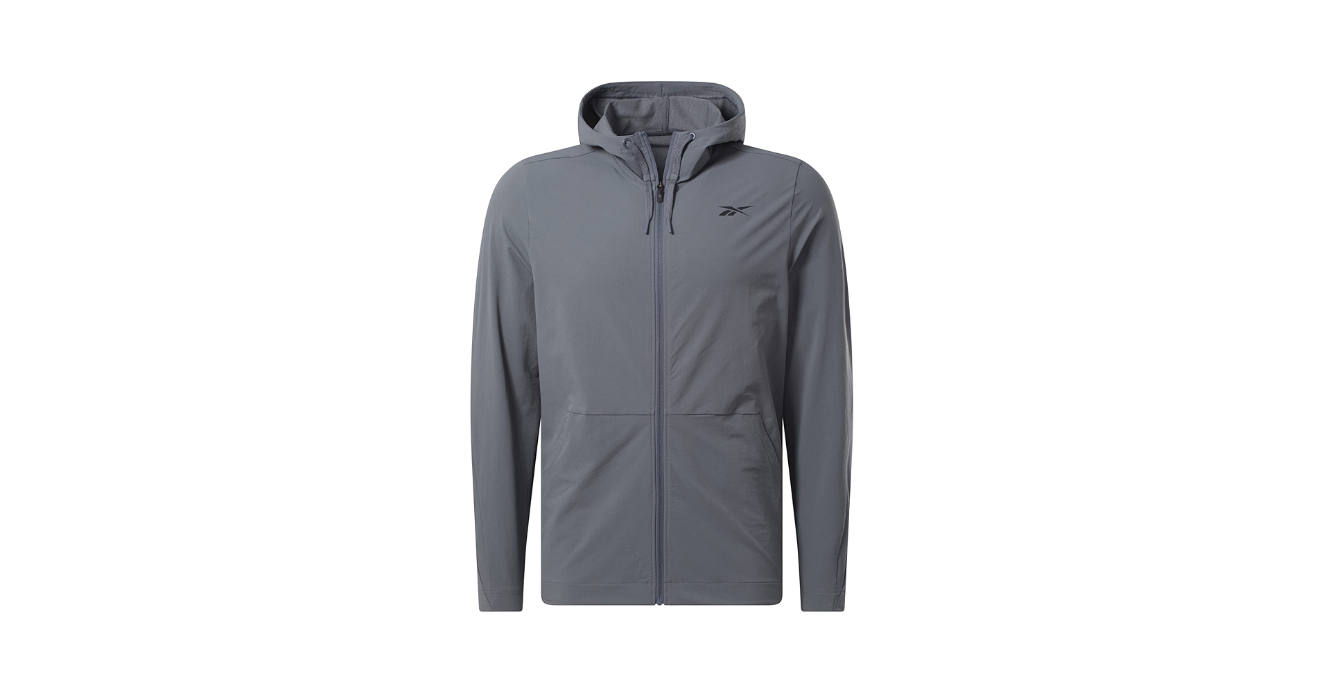 Reebok Men's Performance Woven Full Zip Jacket, Cold Grey