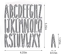 Vista 2 de Letras del alfabeto mayúsculas troqueladas para hacer tarjetas, juego de troqueles de 26 palabras del alfabeto, plantillas de troqueles de letras