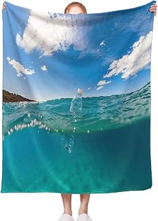 Ocean Soft Warm Lightweight Blankets Cozy Blankets Floating Plastic Bottle On Ocean Surface Bed Living Room Sofa Couch Birthday Decor 30x40 Inch