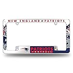 Rico Industries NFL New England Patriots Primary 12 x 6 Chrome All Over Automotive License Plate Frame for Car/Truck/SUV