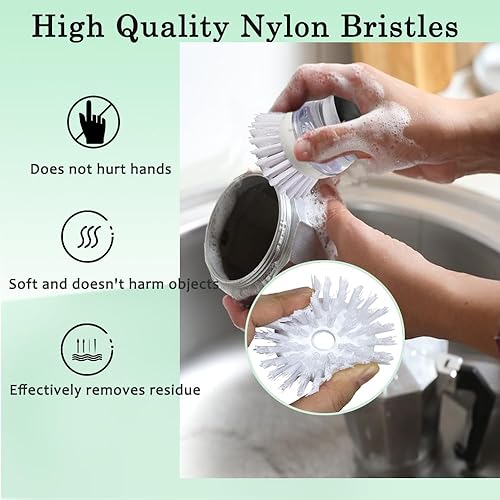 Miniatura 3 de YUJOIBAN Paquete de 6 cabezales de repuesto para cepillo de platos OXO Good Grips dispensador de jabón, cepillo de palma de repuesto para cepillo