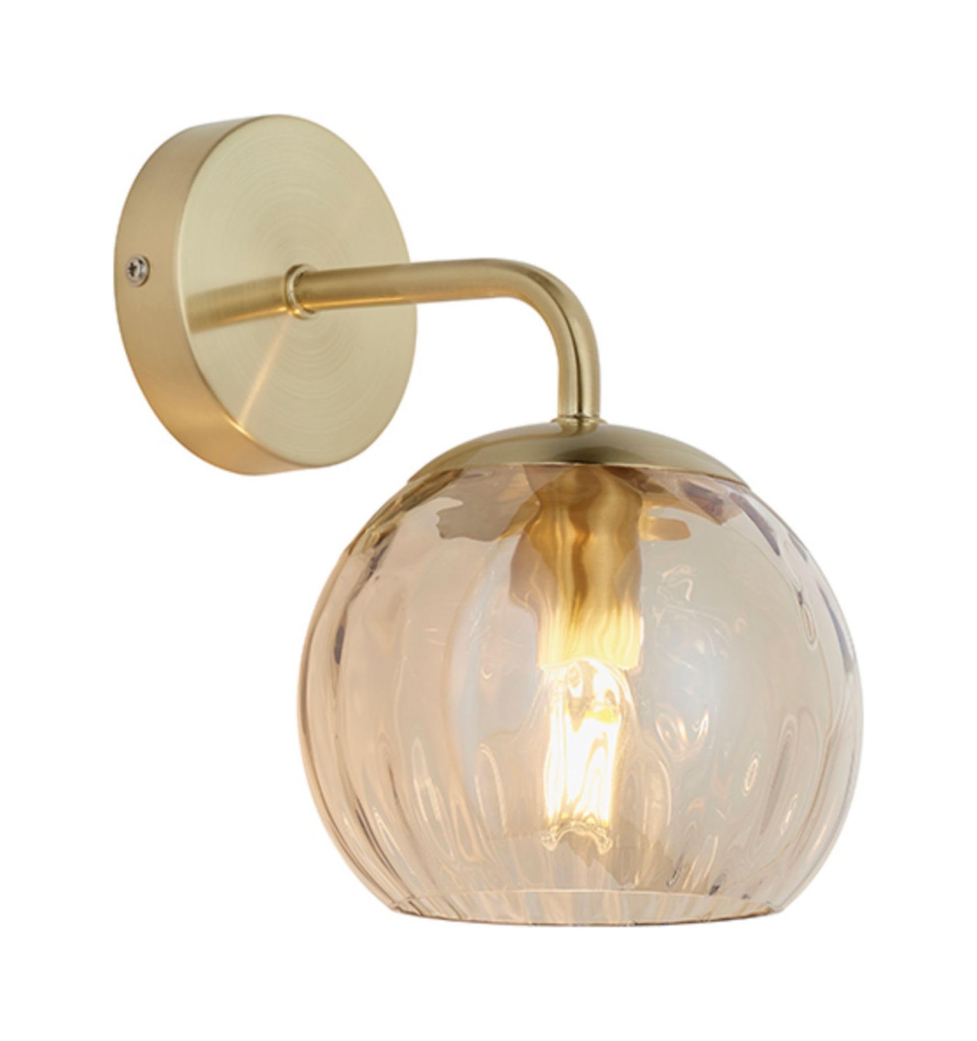 Wall Light Brass Dimple Satin Brushed Brass/Gold Endon 91970