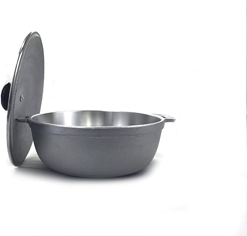 Miniatura 6 de Uniware Caldero de aluminio de alta calidad 9900, horno holandés, 4.3 cuartos de galón, plata (10.2 in)