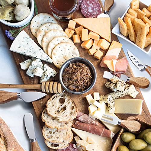 Hychill Cheese Knife Set 6-Piece Cheese Knife With Acacia Wood Handle Stainless Steel Cheese Slicer Cheese Cutter… #TOP5