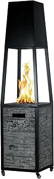 Afterglow Outdoor Propane Patio Heater with Lockable Wheels, 40000 BTU Portable Pyramid Outdoor Heater with Weather Resistant Cover, Ideal For Patios, Gardens, Pool, Backyard, Balcony, Commercial Use