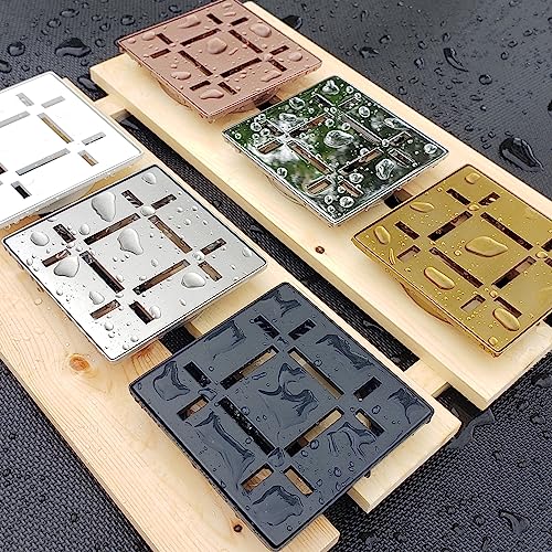 FROSCH Shower Drain Grate Kit 4" Stainless Steel - Dash Design (Matte Black) by FROSCH - Used condition - Image 2