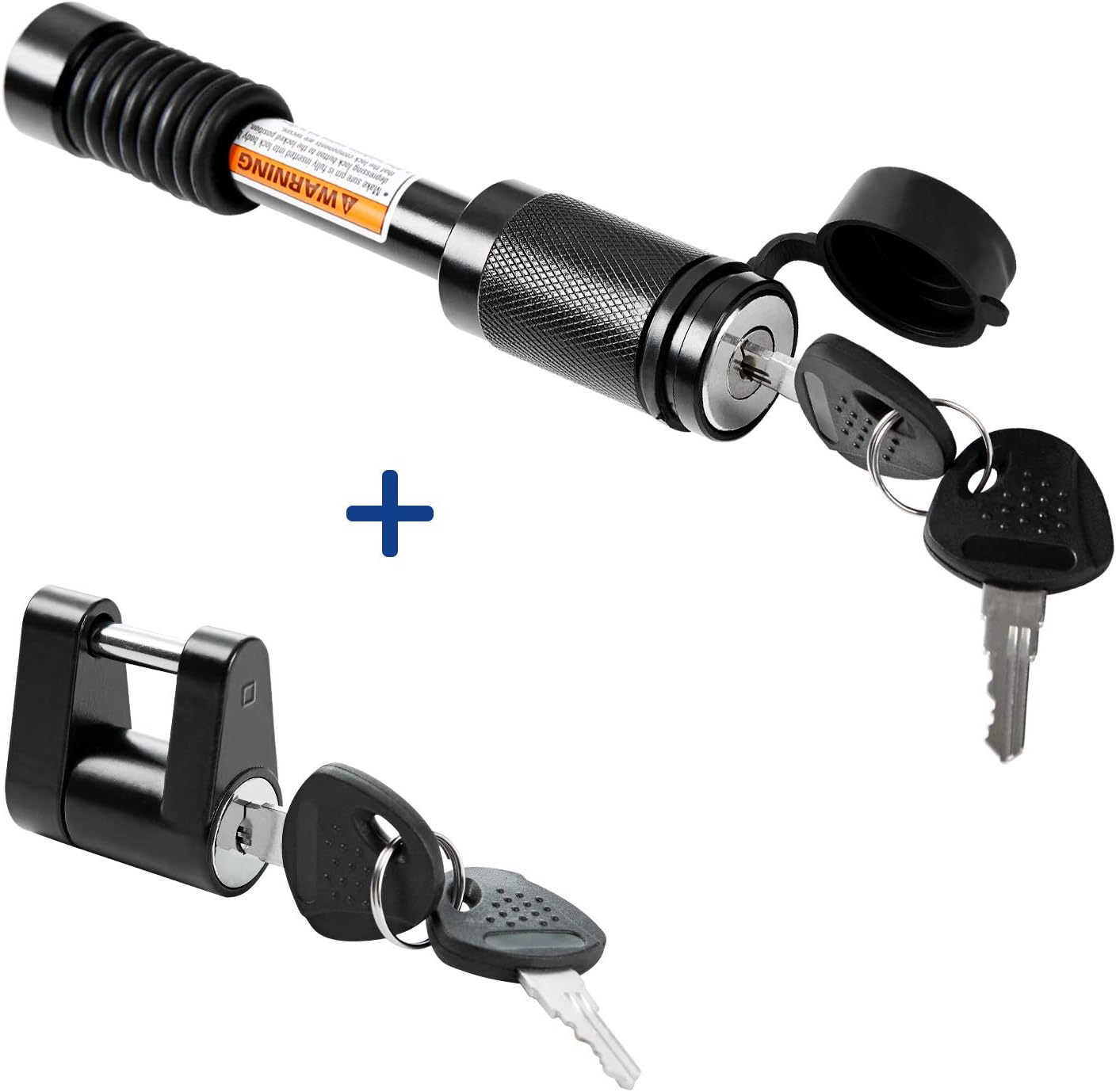 METOWARE Keyed Alike Trailer Hitch Receiver& Coupler Lock