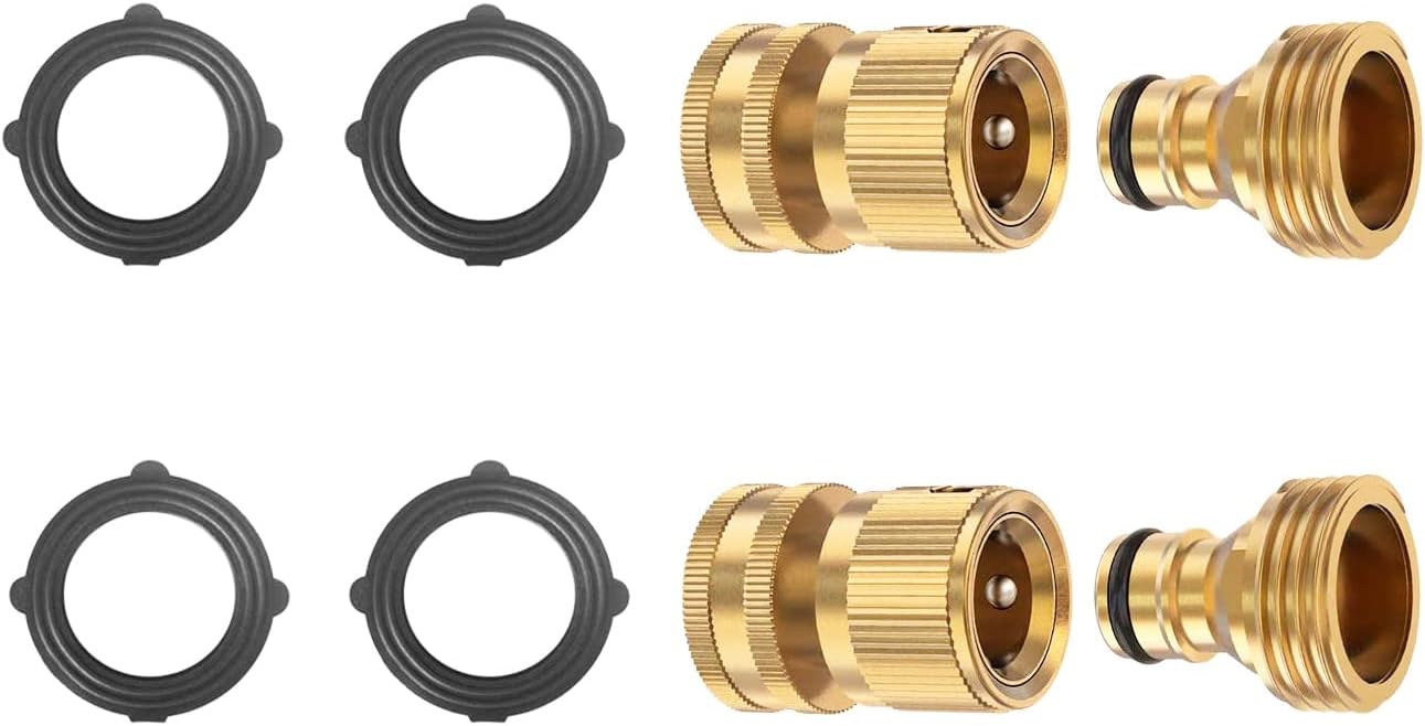BoArt (6 Sets Garden Hose Quick Connector Set, Solid Brass 3/4 Inch Water Fitings Thread Easy Connect No-Leak Male Female : Patio, Lawn & Garden