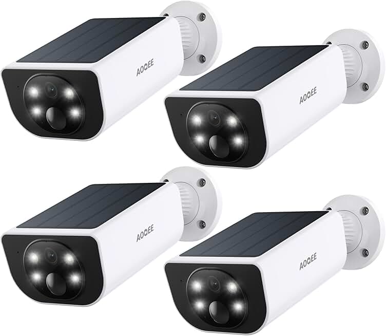Cameras for Home Security-2K Wireless Security Camera Outdoor with AI Motion Detection & Siren, Non-Stop Solar Powered Charging, C