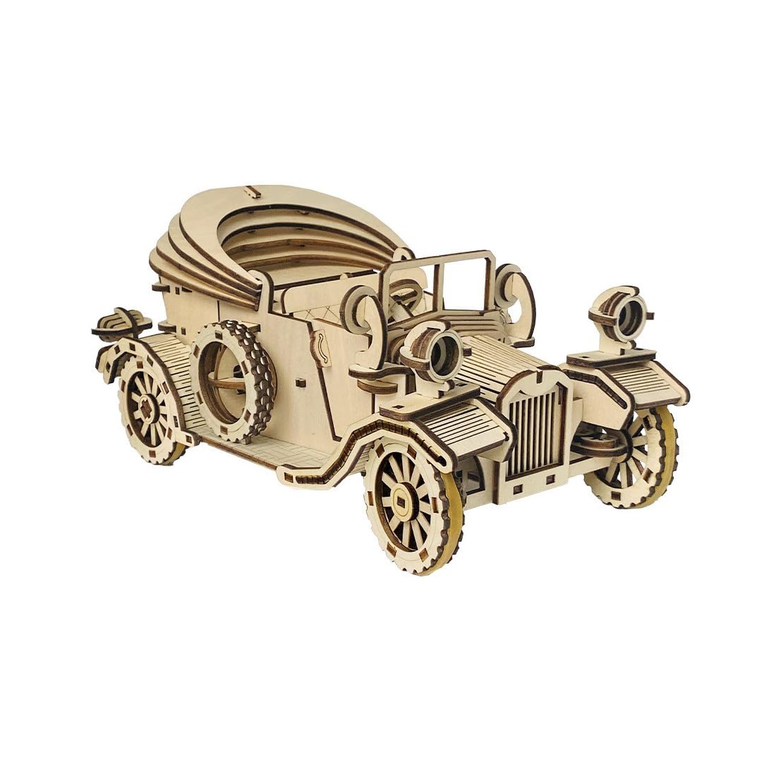 3D Auto Holzpuzzle Modellbausatz, 220 Teile DIY Retro Cabrio Holz Puzzle Modellbau, Selbstmontage Mechanisches Holzbausatz Weihnachten Deko Bildung Erwachsene